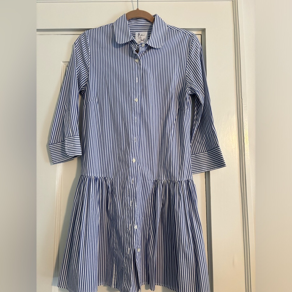 Blue striped dress